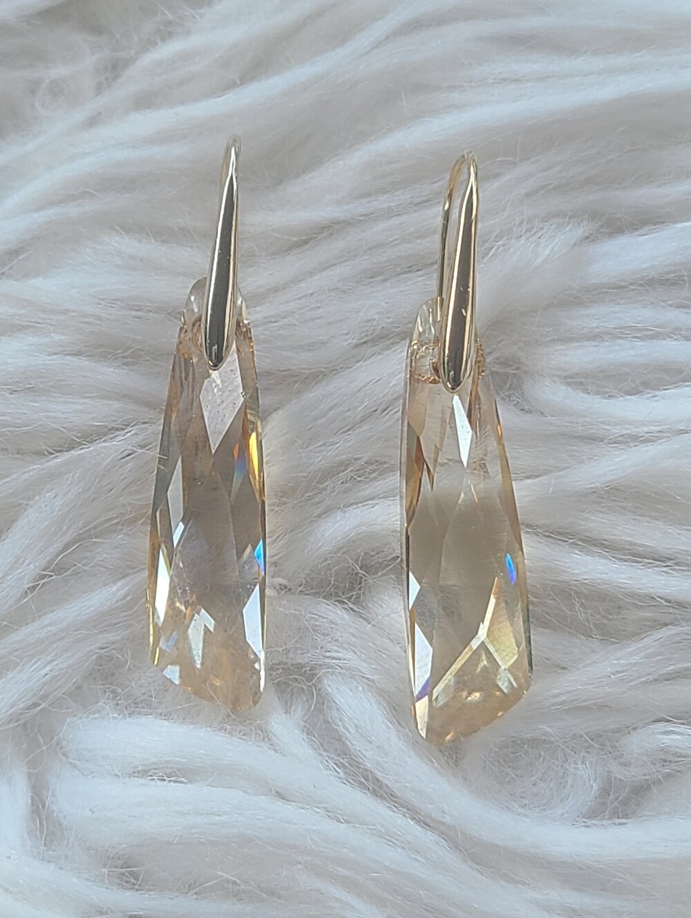 Swarovski Stonehenge Amber Crystal  Earrings- Great Condition